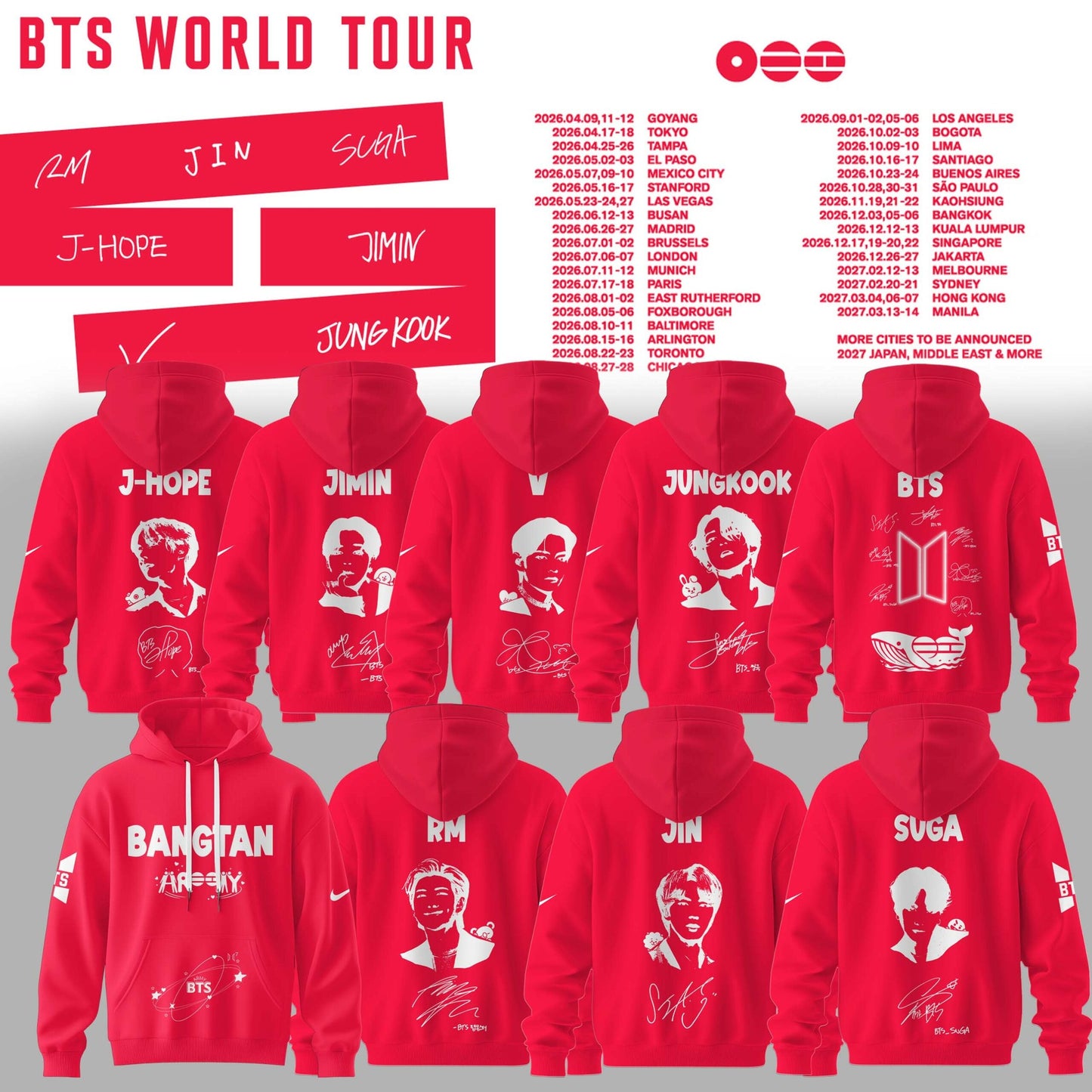 BTS World Tour 2026 Limited Edition Combo Hoodie