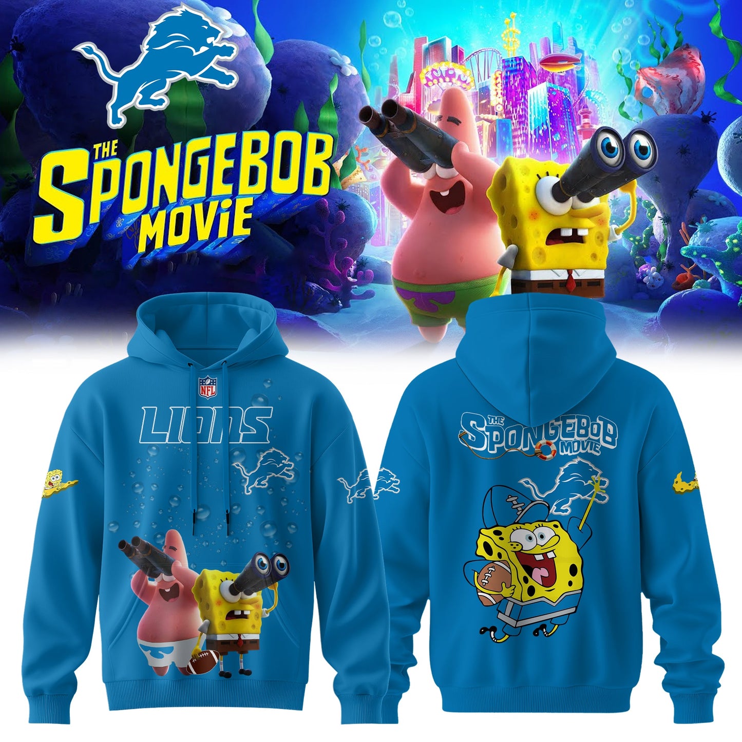 Detroit Lions x SpongeBob Limited Edition “ Hoodie V1