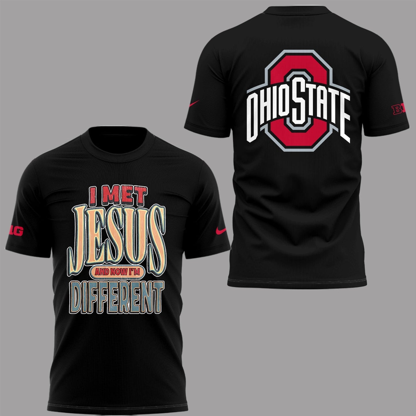 Back at Ohio State, J.T. Tuimoloau makes a statement in the ˜I MET JESUS AND NOW I™M DIFFERENT™ T-Shirt
