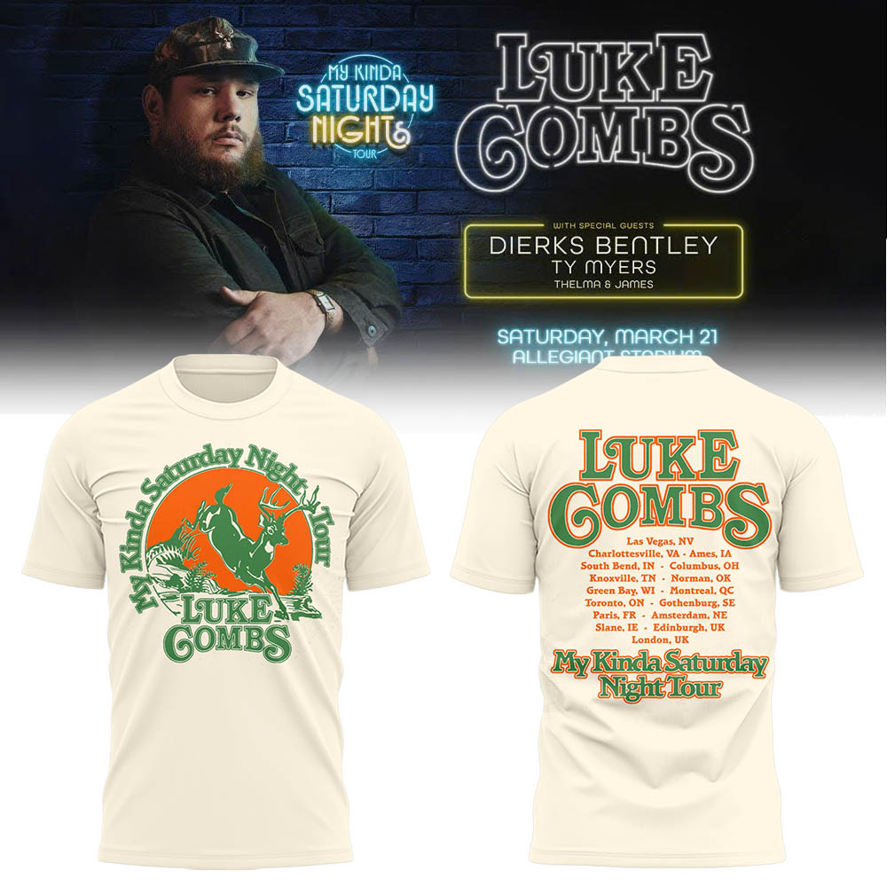 Luke Combs - My Kinda Saturday Night Tour Country Music 2026 T-Shirt