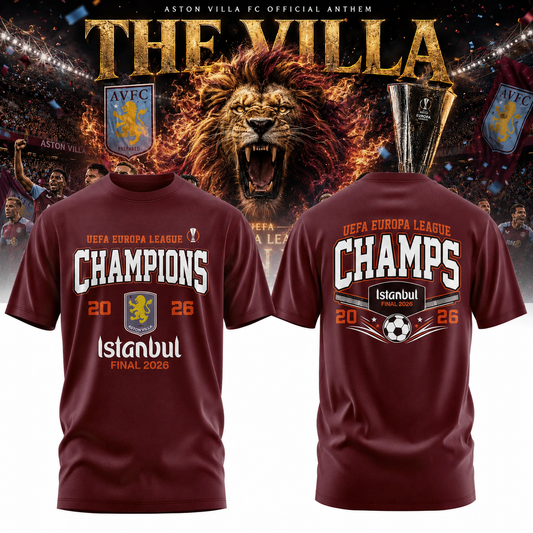 Aston Villa Champions Europa League 25/26 Tshirt