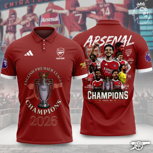 Arsenal F.C. – 2025–26 Premier League Champions Limited Edition Polo