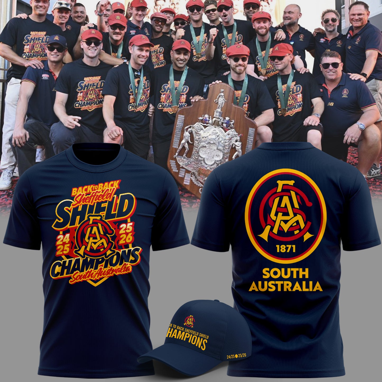 South Australia Cricket Teams back to back Sheffield Shield Champions T-shirt
