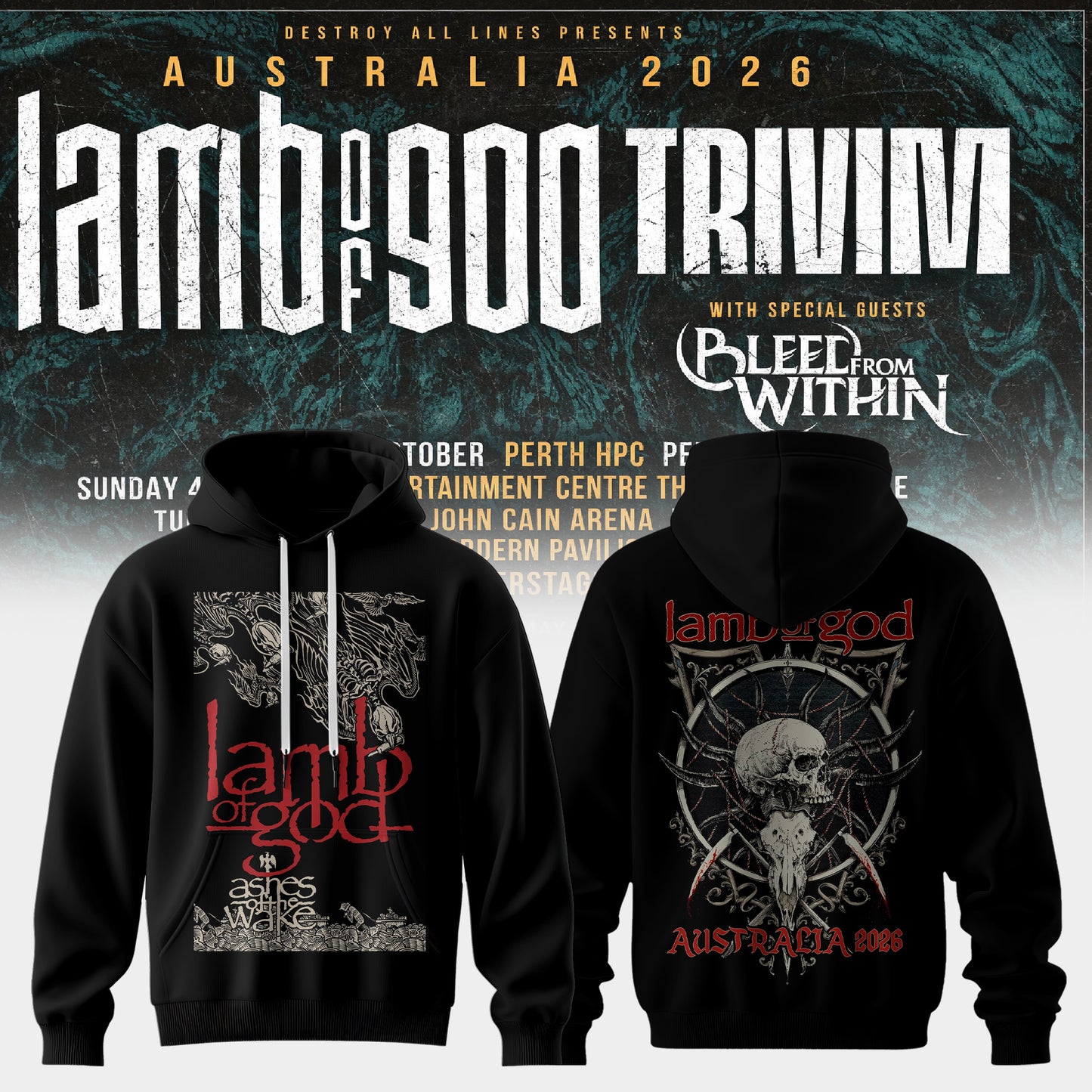 LAMB OF GOD x TRIVIUM – AUSTRALIA 2026 COLLECTION HOODIE