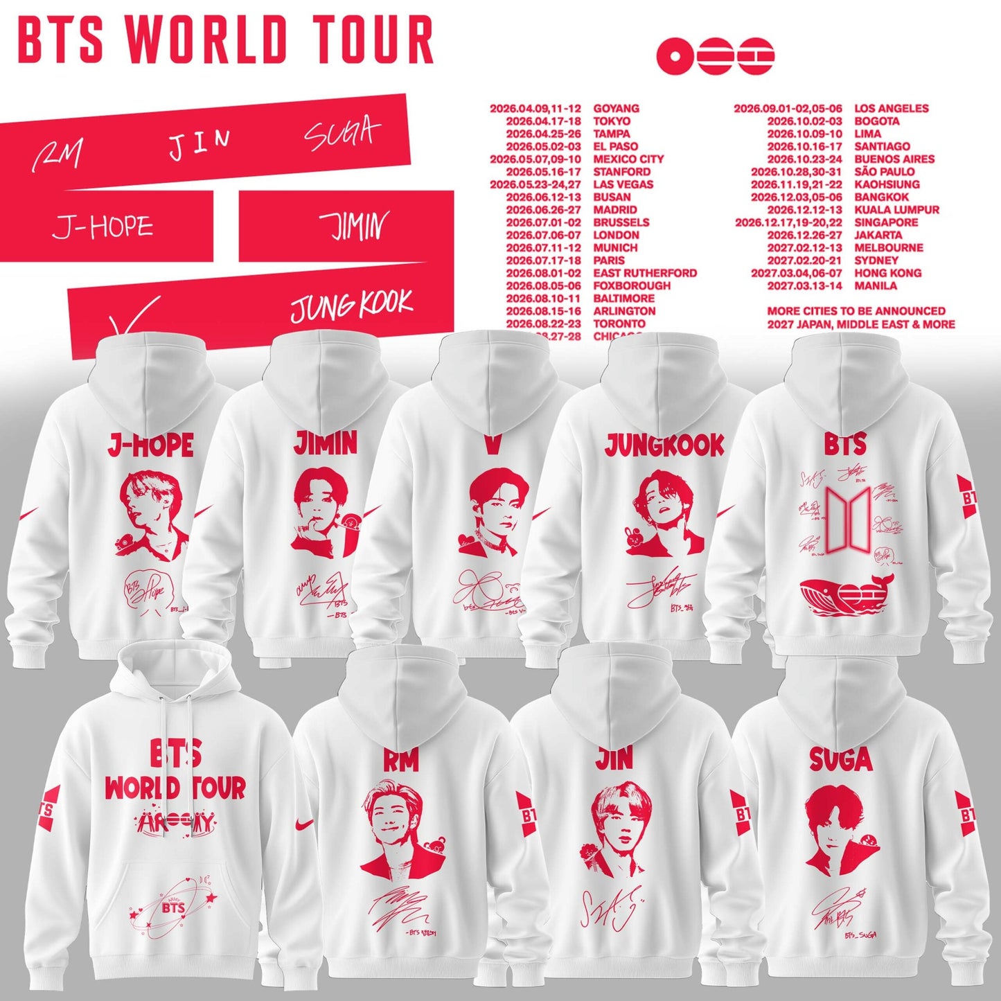 BTS World Tour 2026 Limited Edition Combo Hoodie
