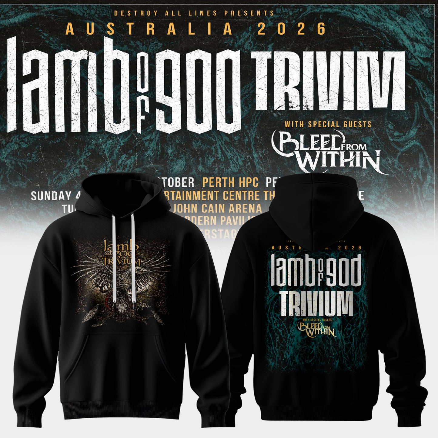 LAMB OF GOD x TRIVIUM – AUSTRALIA 2026 COLLECTION HOODIE