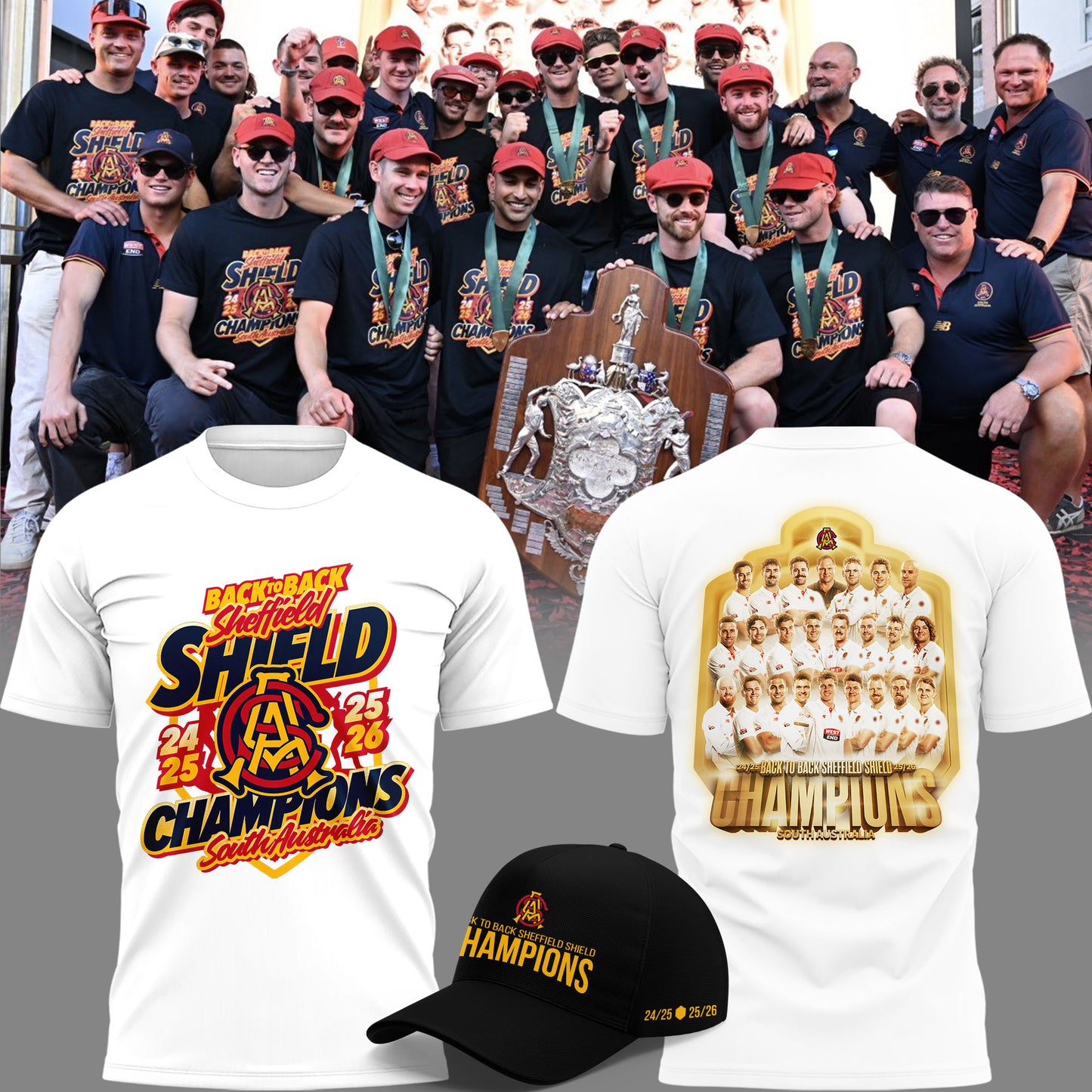 South Australia Cricket Teams back to back Sheffield Shield Champions T-shirt