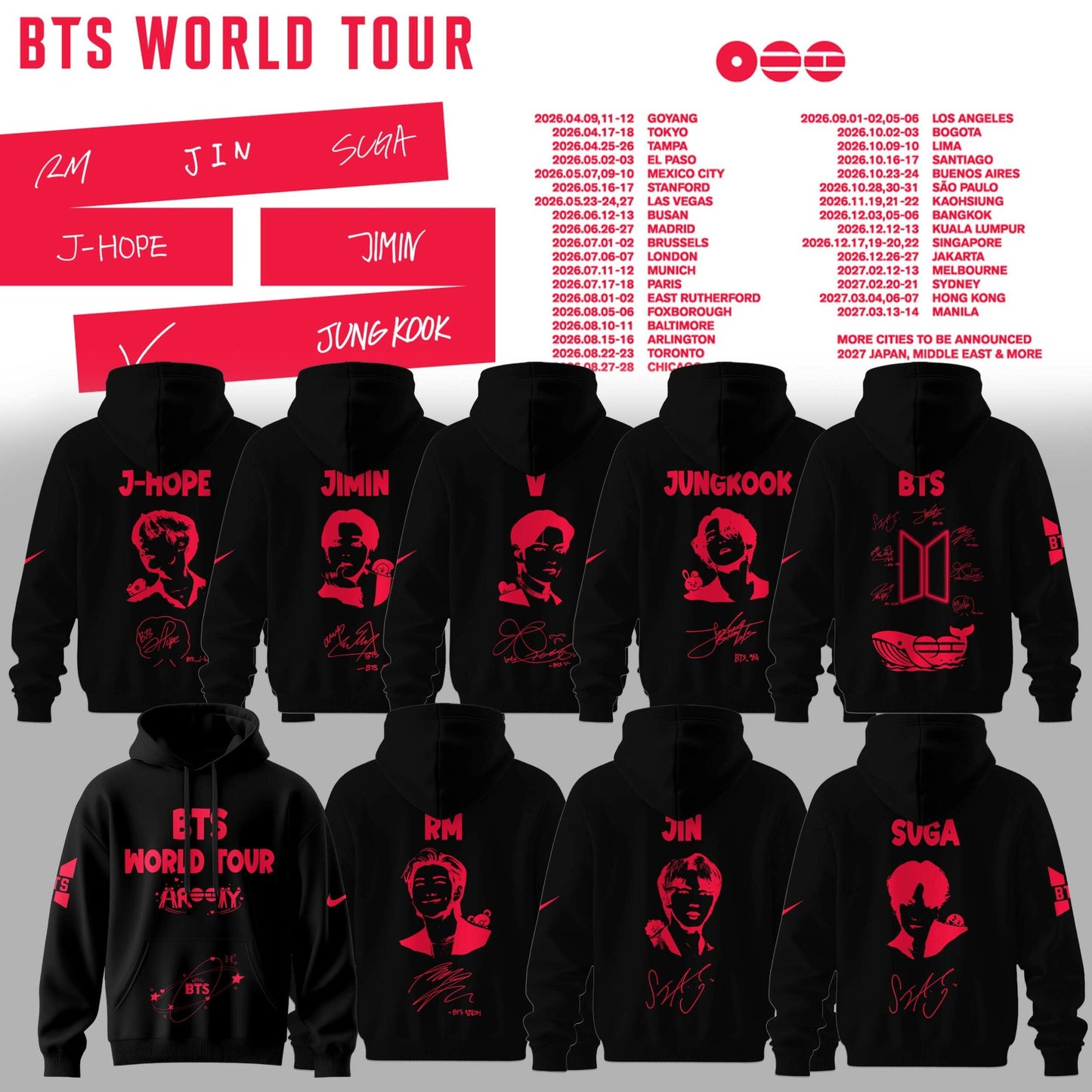BTS World Tour 2026 Limited Edition Combo Hoodie