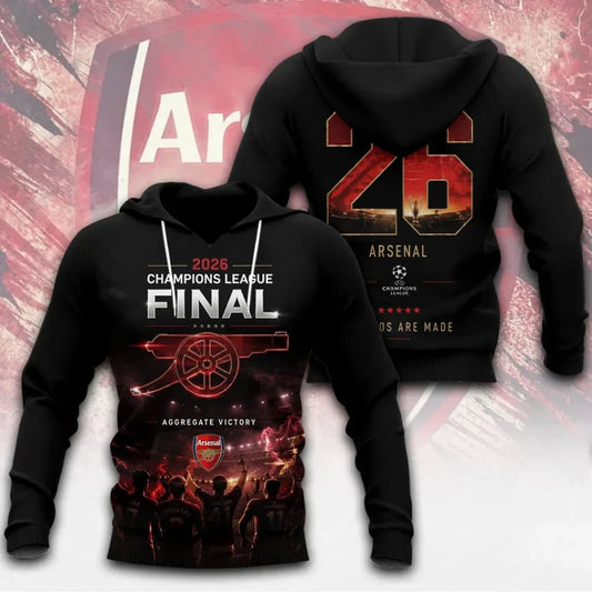 Arsenal F.C Champions League Final 2026 3D Apparel Hoodie