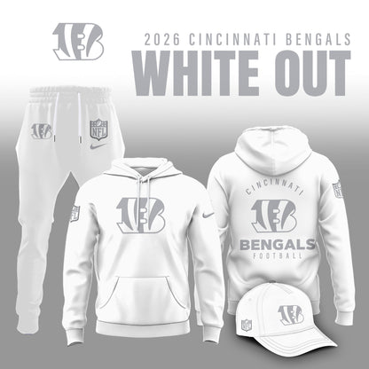 Cincinnati Bengals 2026 White Out Limited Edition Hoodie