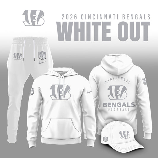 Cincinnati Bengals 2026 White Out Limited Edition Hoodie