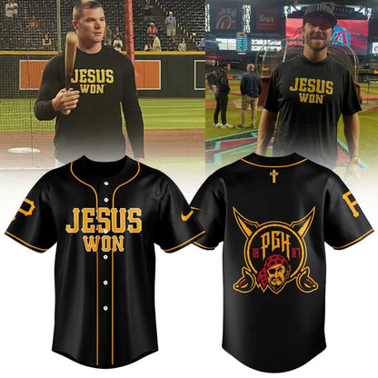 P Pirates x Jesus Won 26` Jersey Black