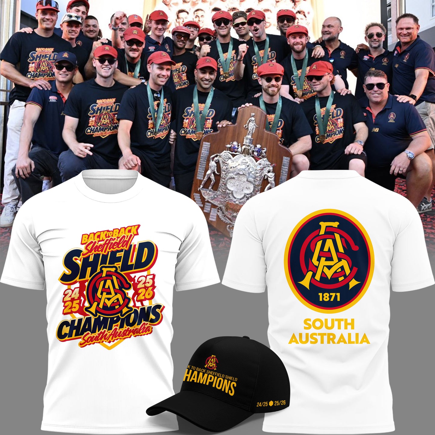 South Australia Cricket Teams back to back Sheffield Shield Champions T-shirt