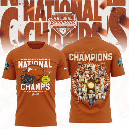 Texas Longhorns Softball 2026 NCAA National Champions Locker Room T-Shirt