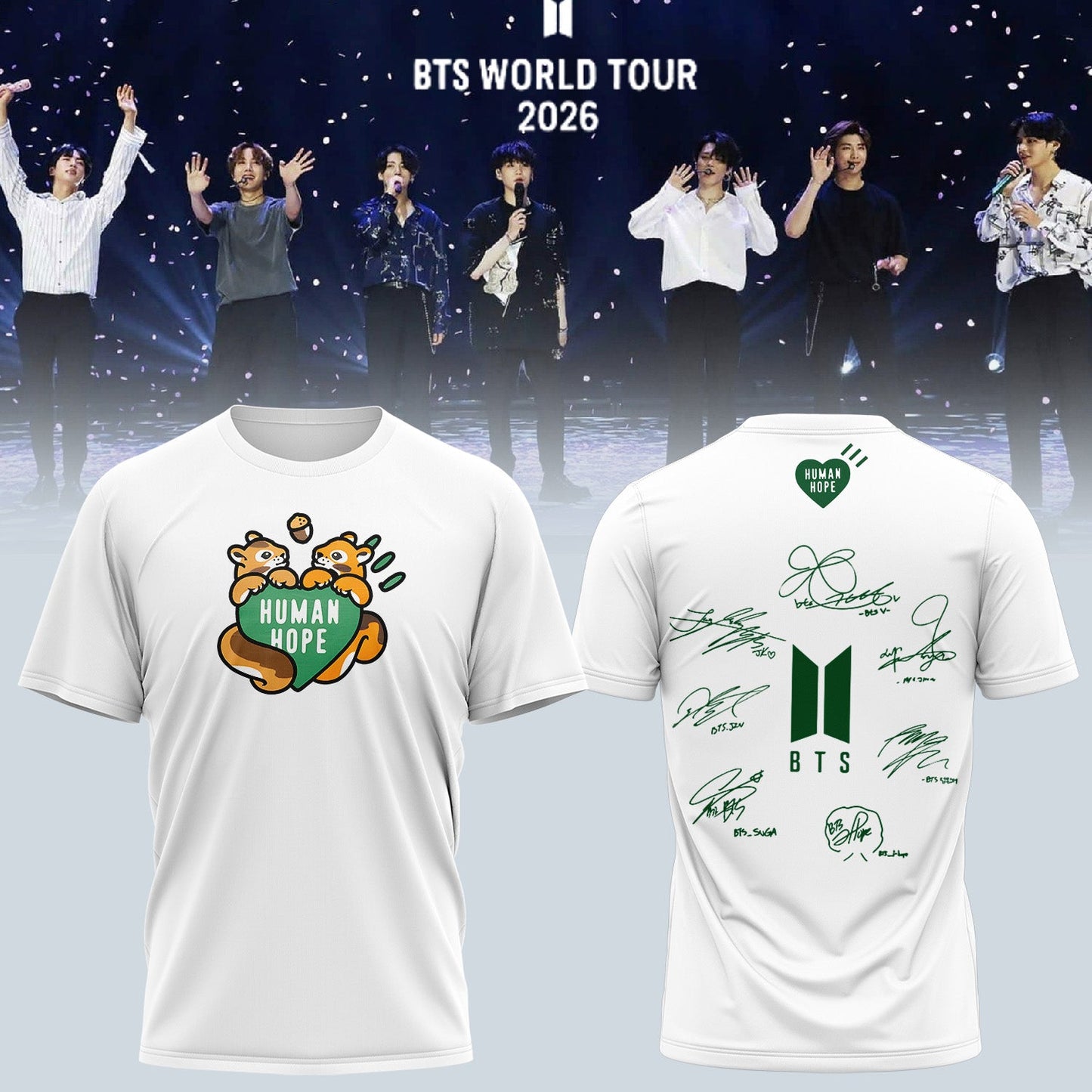BTS Comeback & World Tour 2026 Limited Edition Signature “ Tshirt