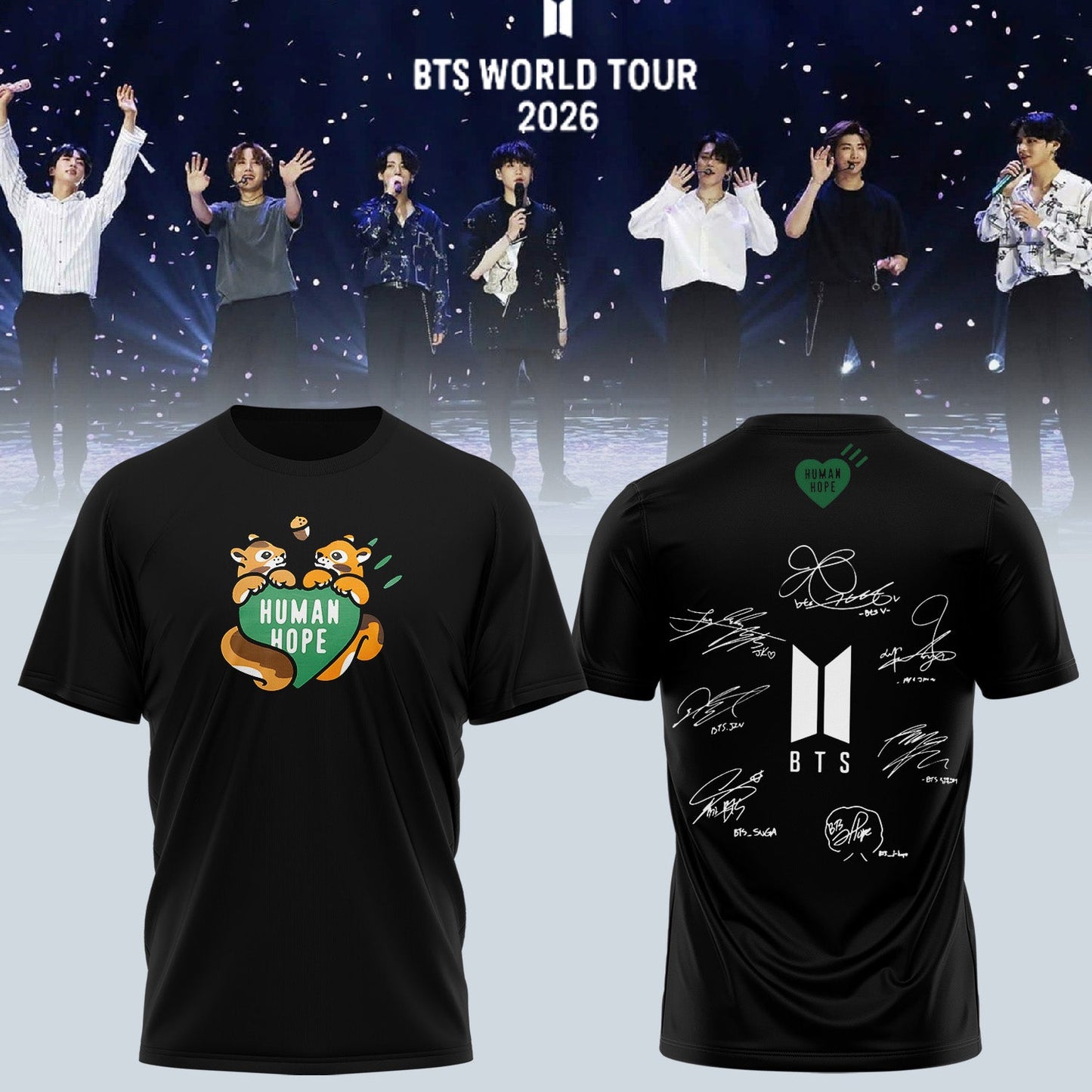 BTS Comeback & World Tour 2026 Limited Edition Signature “ Tshirt
