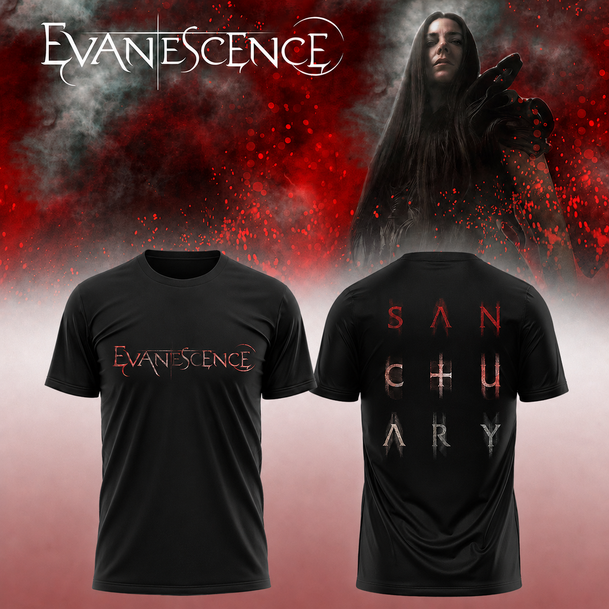 EVANESCENCE  " Sanctuary 2026 World Tour " Limited Edition T-Shirt