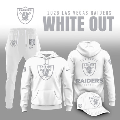 Las Vegas Raiders 2026 White Out Limited Edition Hoodie