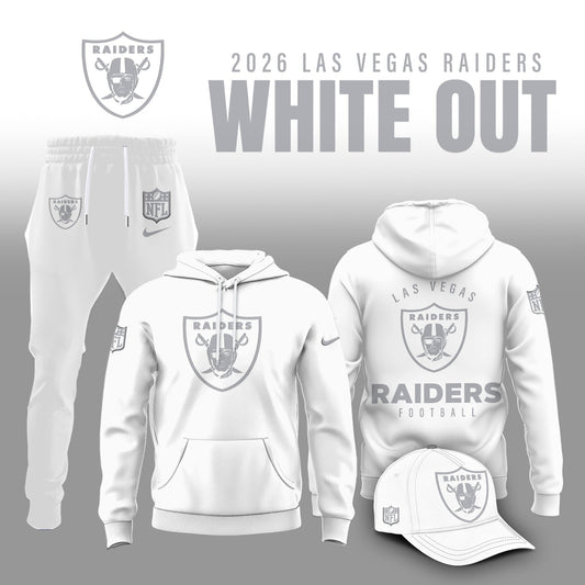 Las Vegas Raiders 2026 White Out Limited Edition Hoodie