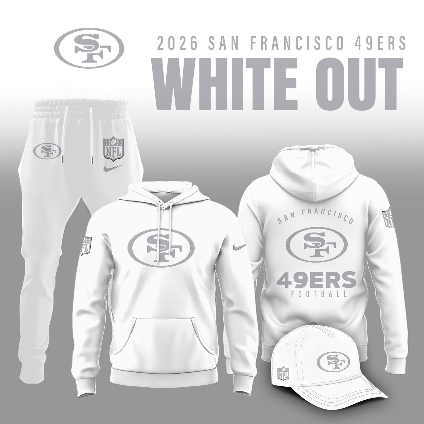 San Francisco 49ers 2026 White Out Limited Edition Hoodie