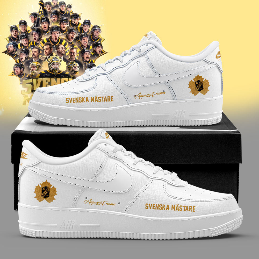 Skellefteå AIK Hockey VI ÄR SVENSKA MÄSTARE 2026 Custom Name Shoes White