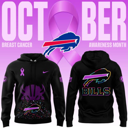 Limited Edition Black Buffalo Bills 2025 NFL Crucial Catch Club Pullover Hoodie