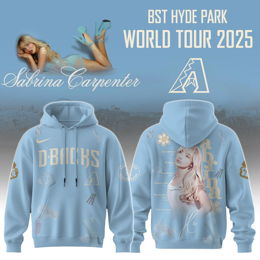 A Diamondbacks x Sabrina Carpenter Short  Sweet Tour Hoodie Editions Limited +Selling Out Fast