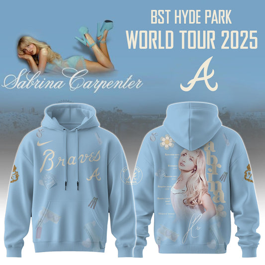 A Braves x Sabrina Carpenter Short  Sweet Tour Hoodie Editions Limited +Selling Out Fast