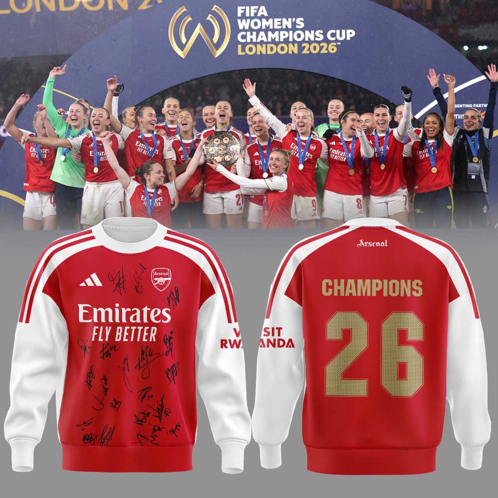 Arsenal FIFA Womens Champions Cup 2026 Winners Signature Sweatshirt