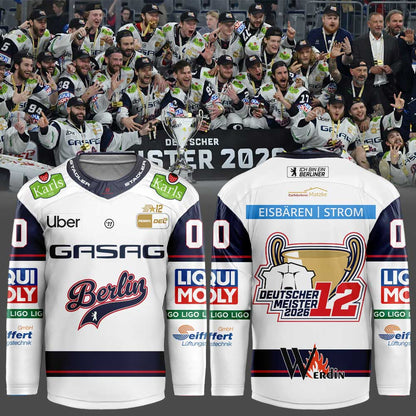 Eisbären Berlin Deutsche Eishockey Liga Meister 2026 Hockey Jersey