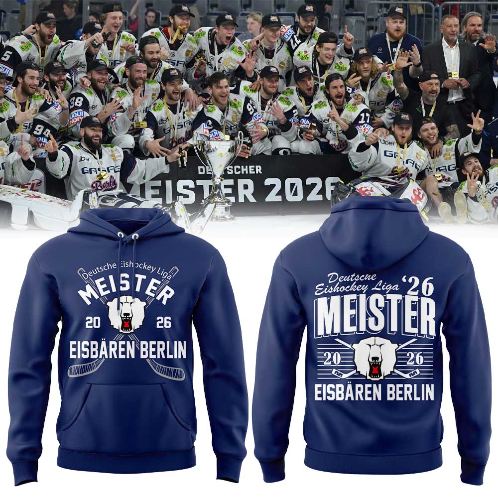 Eisbären Berlin Deutsche Eishockey Liga Meister 2026 Hoodie Blue
