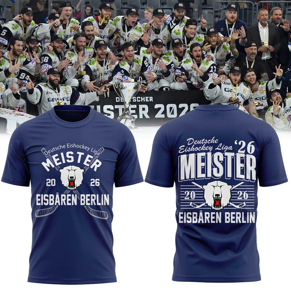 Eisbären Berlin Deutsche Eishockey Liga Meister 2026 Shirt Blue