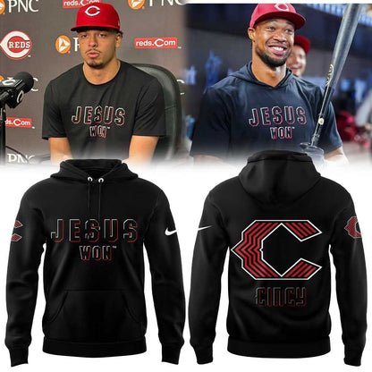 C Reds Jesus Won 26` Hoodie V2