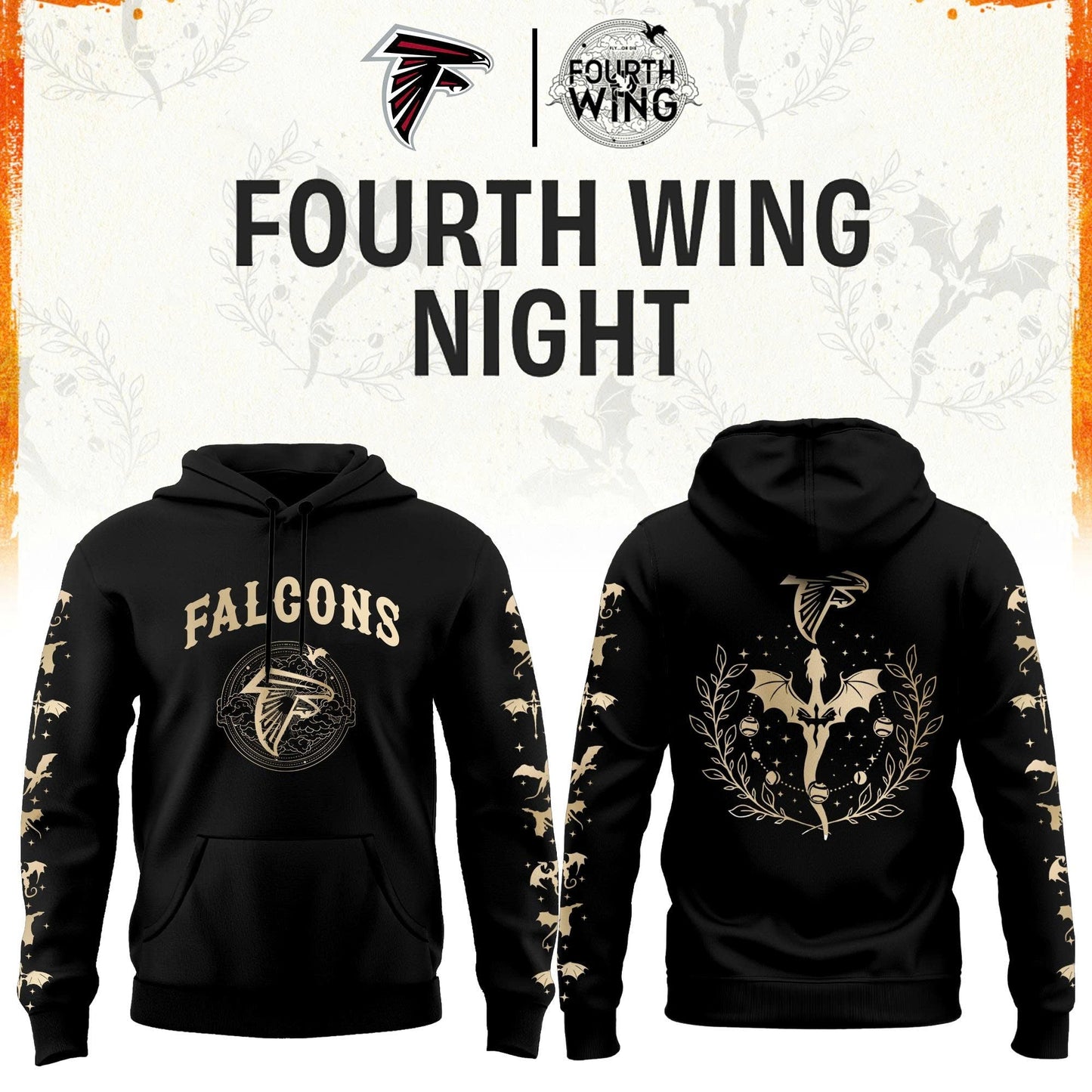 A Falcons Fourth Wings Night Hoodie