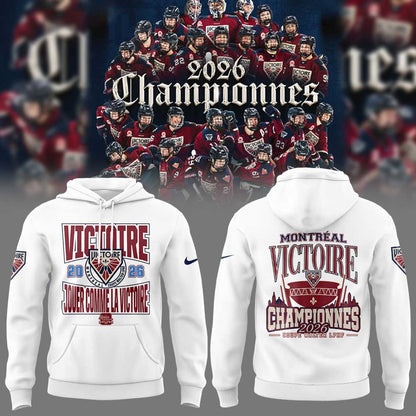 Victoire de Montréal championne Coupe Walter LPHF 2026 Hoodie White V2