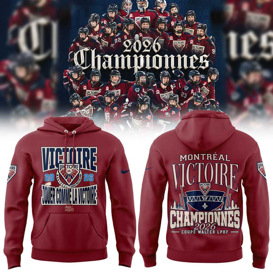 Victoire de Montréal championne Coupe Walter LPHF 2026 Hoodie Red V2