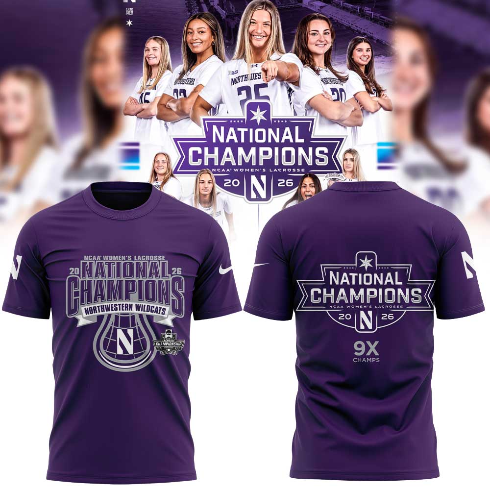 Northwestern Wildcats Women’s Lacrosse 2026 National Champions Limited Shirt Purple V2