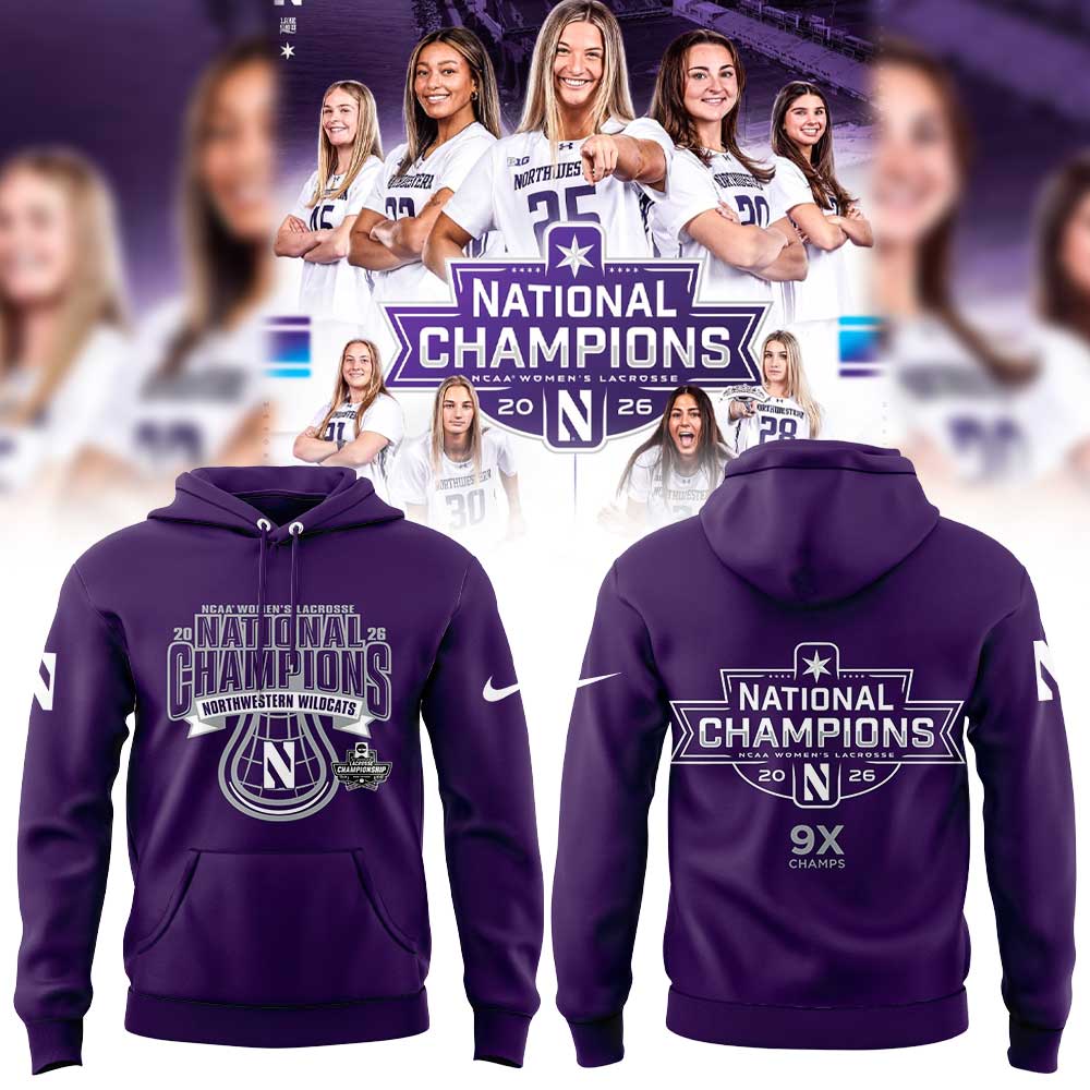 Northwestern Wildcats Women’s Lacrosse 2026 National Champions Limited Hoodie Purple V2