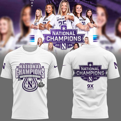Northwestern Wildcats Women’s Lacrosse 2026 National Champions Limited Shirt Purple