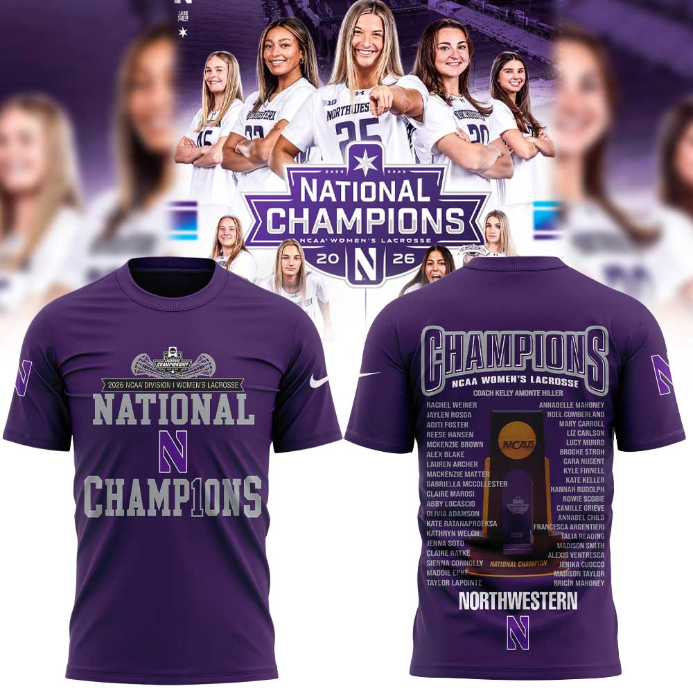 Northwestern Wildcats Women’s Lacrosse 2026 National Champions Limited Shirt Purple