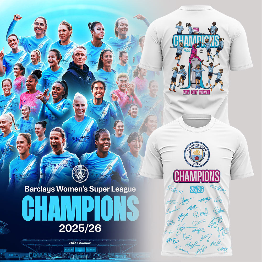 Manchester City Women Our incredible journey to the 2025/26 WSL title WSL CHAMPIONS! Shirt White V2
