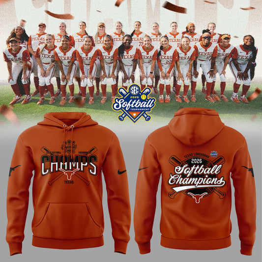 Texas Longhorns 2026 SEC Softball Tournament Champions Locker Room Hoodie Orange