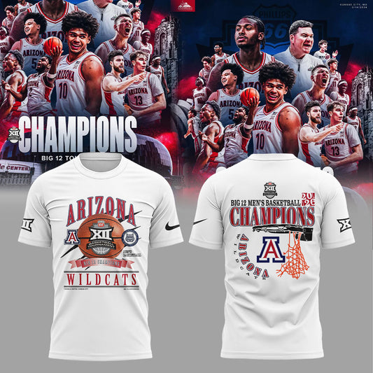 A Wildcats 2026 Big 12 Men™s Basketball Tournament Championship White Shirt