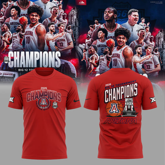 A Wildcats 2026 Big 12 Men™s Basketball Tournament Championship Red Shirt V3