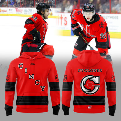 Cincinnati Cyclones 2025-2026 Red Game Hoodie