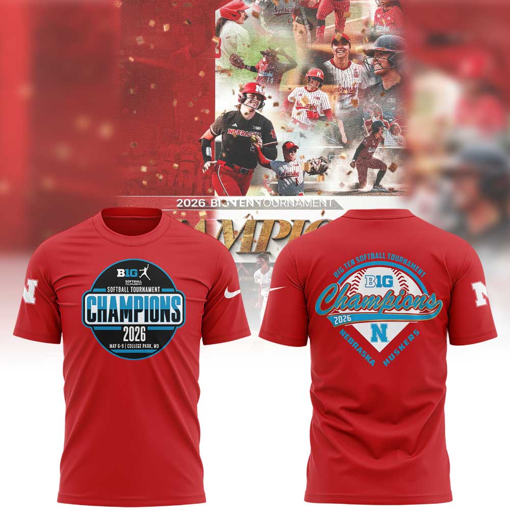 Nebraska Softball 2026 BIG TEN TOURNAMENT CHAMPIONS Shirt Red V2