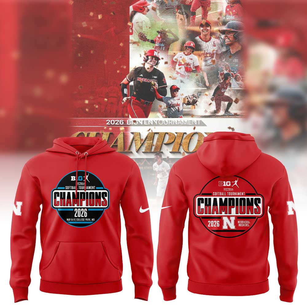 Nebraska Softball 2026 BIG TEN TOURNAMENT CHAMPIONS Hoodie Red