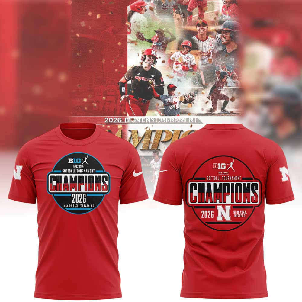 Nebraska Softball 2026 BIG TEN TOURNAMENT CHAMPIONS Shirt Red