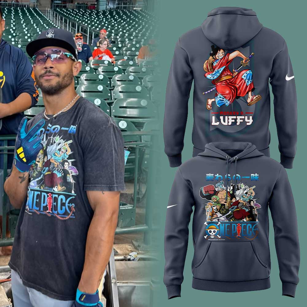 S Mariners Julio Rodríguez One Piece Straw Hat Crew Group Portrait Hoodie