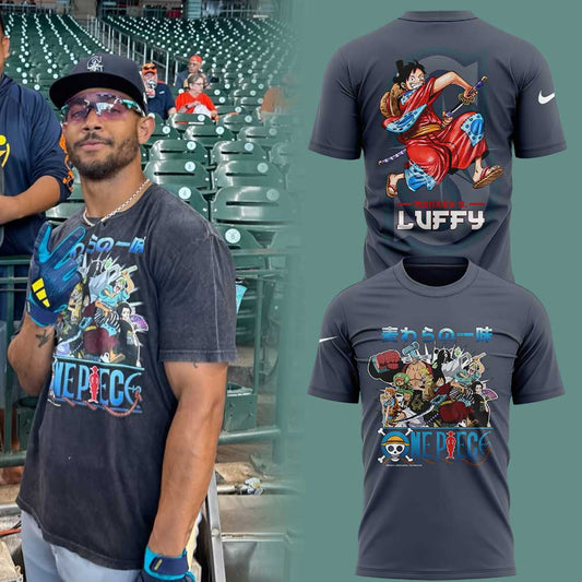 S Mariners Julio Rodríguez One Piece Straw Hat Crew Group Portrait Shirt
